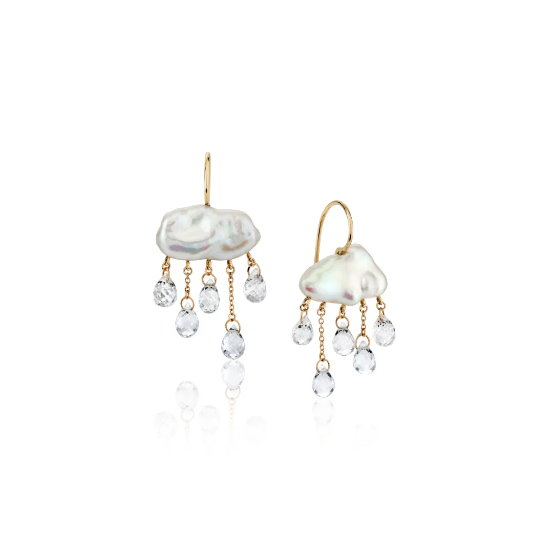 Monsoon Earrings with White Pearls