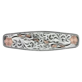 Montana Silversmiths Winding Leaves In Fall Silver With Rose Gold Barrette BA2823RG