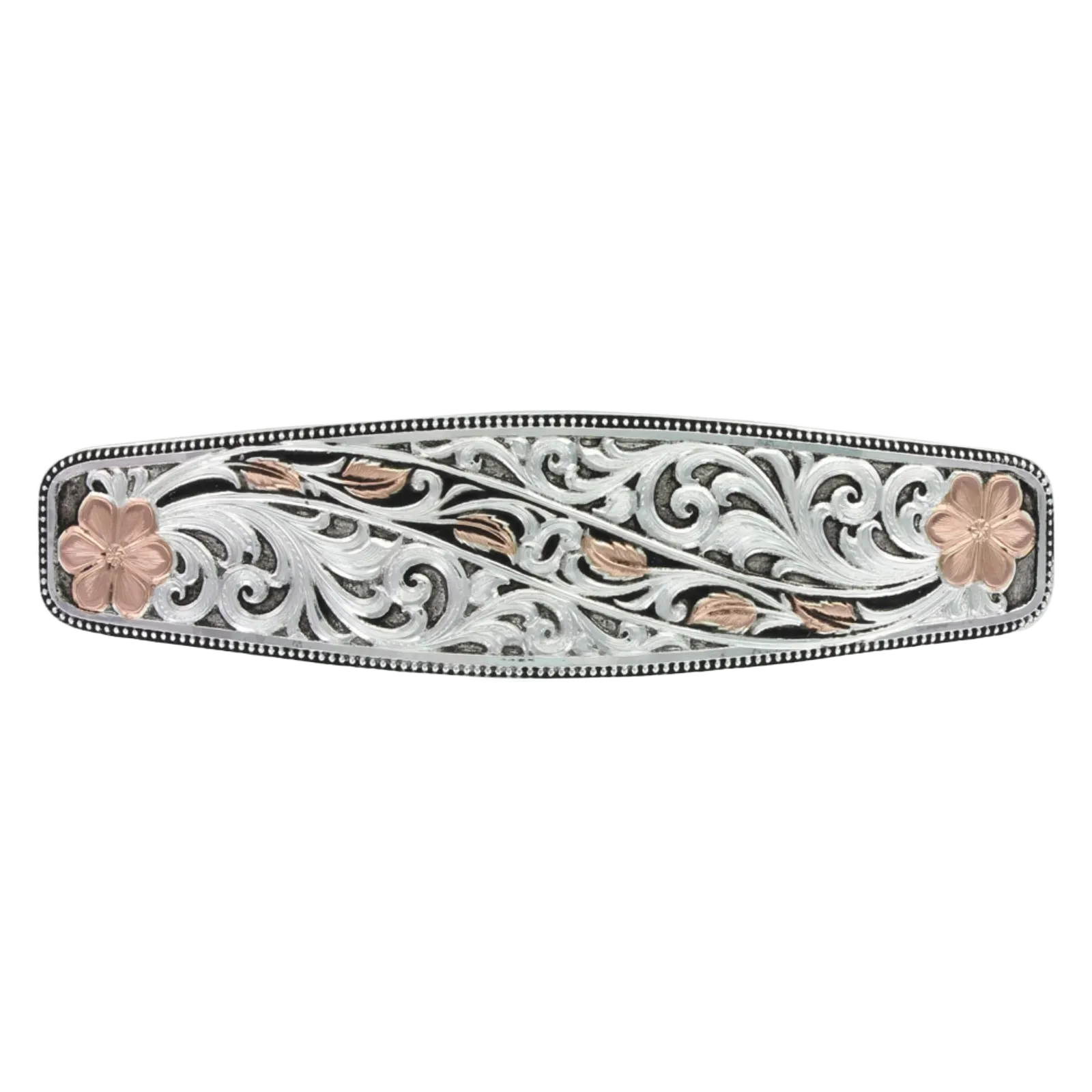 Montana Silversmiths Winding Leaves In Fall Silver With Rose Gold Barrette BA2823RG