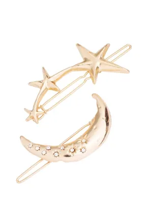 Moon & Stars Tige Boule Barrette 2-Pack