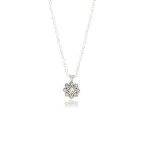 Moonflower Charms with Diamonds and Sapphires on Sterling Silver Necklace by Adel Chefridi