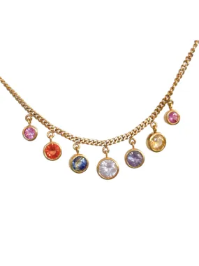 Multicolor Round Sapphire Remi Necklace