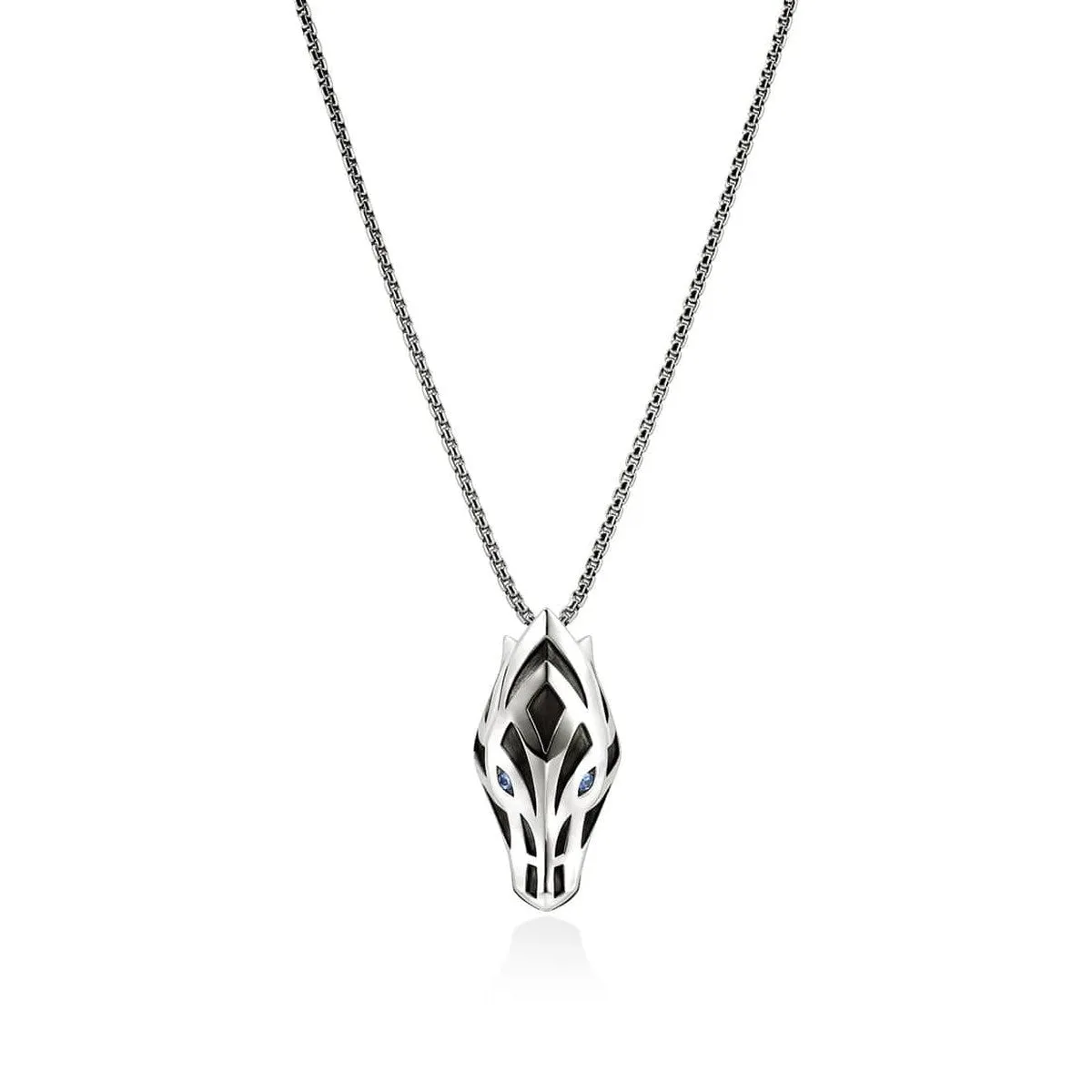 Naga Pendant Necklace, Sterling Silver, Blue Sapphire - NMS603631BSPX