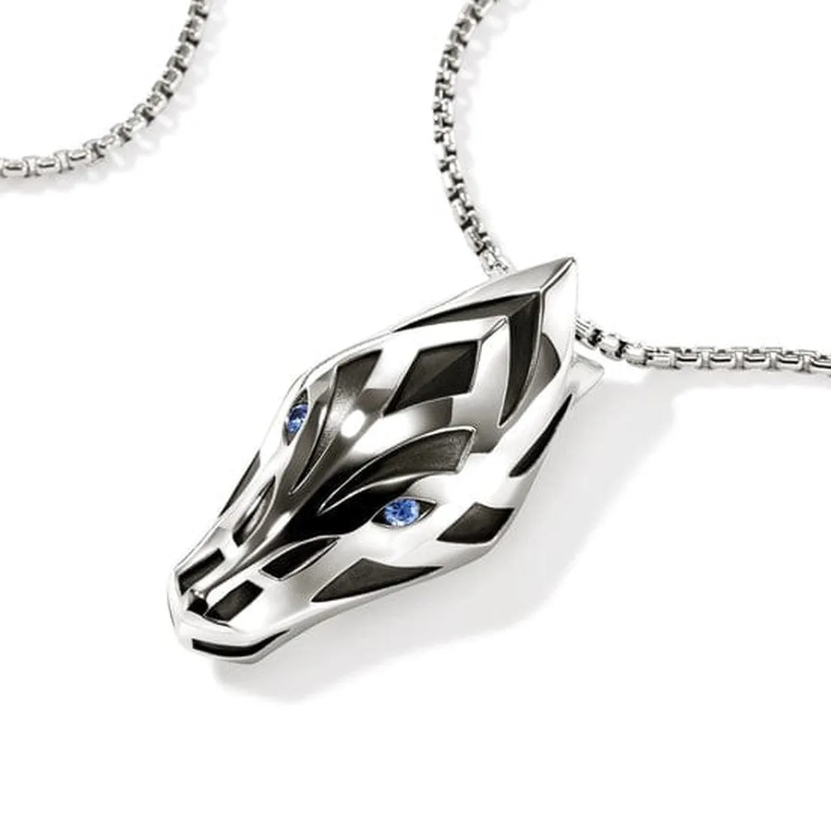 Naga Pendant Necklace, Sterling Silver, Blue Sapphire - NMS603631BSPX