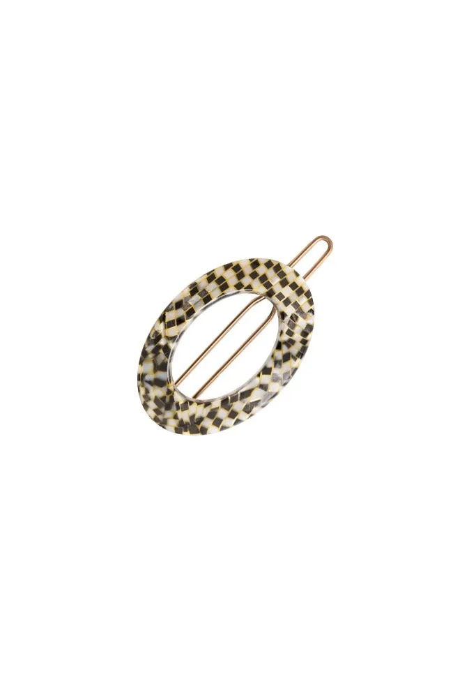 New Cutout Oval Tige Boule Barrette - Classic