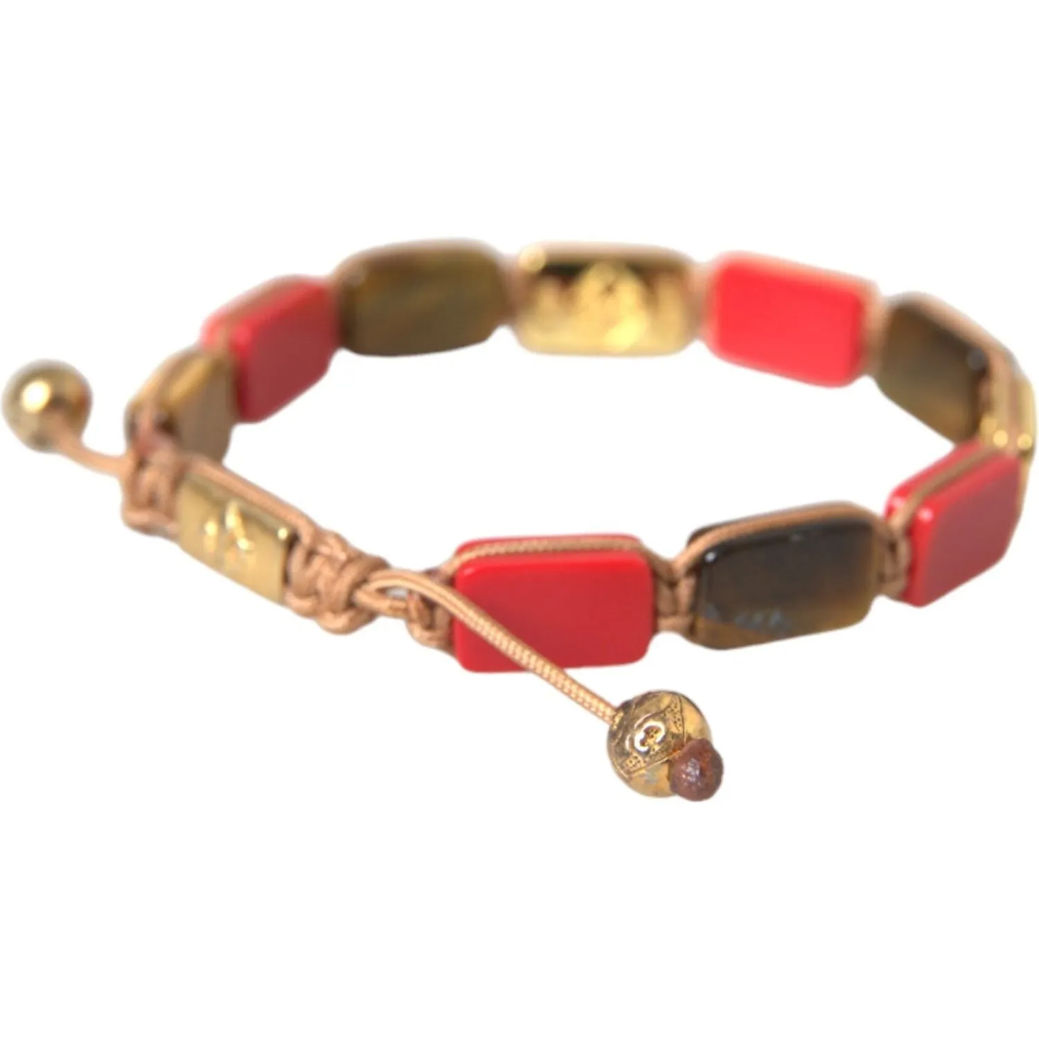 Nialaya CZ Tiger Eye Red Coral 925 Silver Men Bracelet