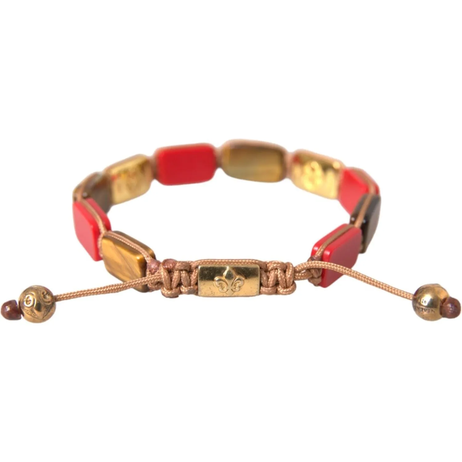 Nialaya CZ Tiger Eye Red Coral 925 Silver Men Bracelet