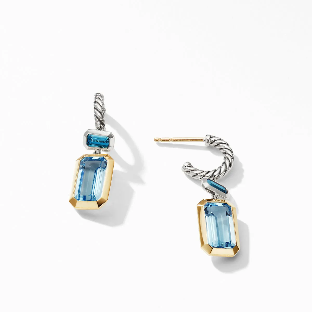 Novella Drop Earrings with Blue Topaz and 18K Yellow Gold