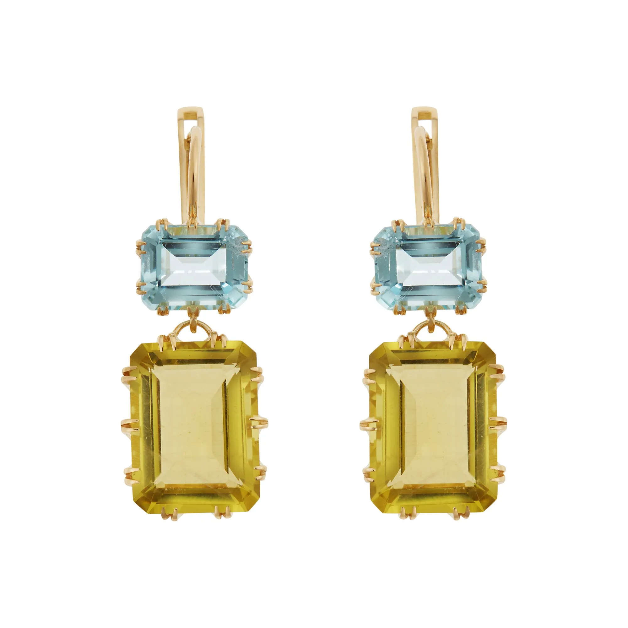 Oblong Crown Blue & Lemon Topaz