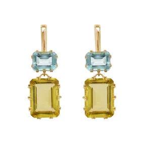 Oblong Crown Blue & Lemon Topaz