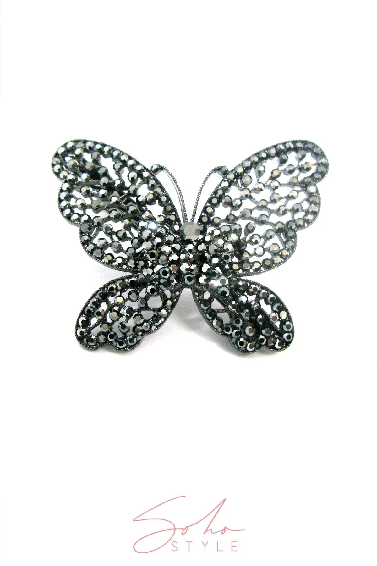 Olivia Crystal Butterfly Barrette