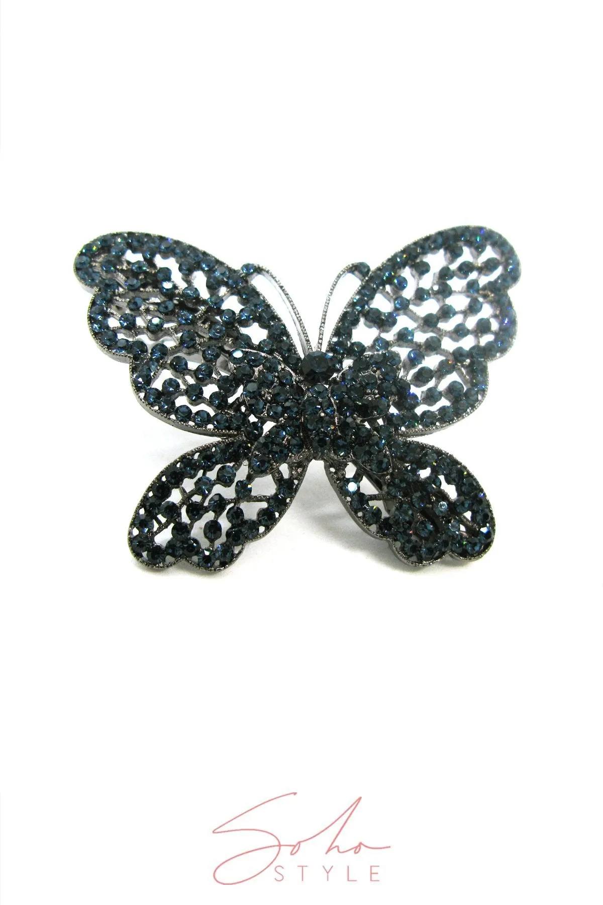 Olivia Crystal Butterfly Barrette