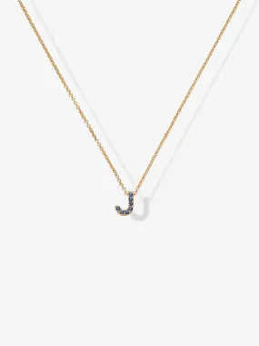 One Letter Sapphire Necklace