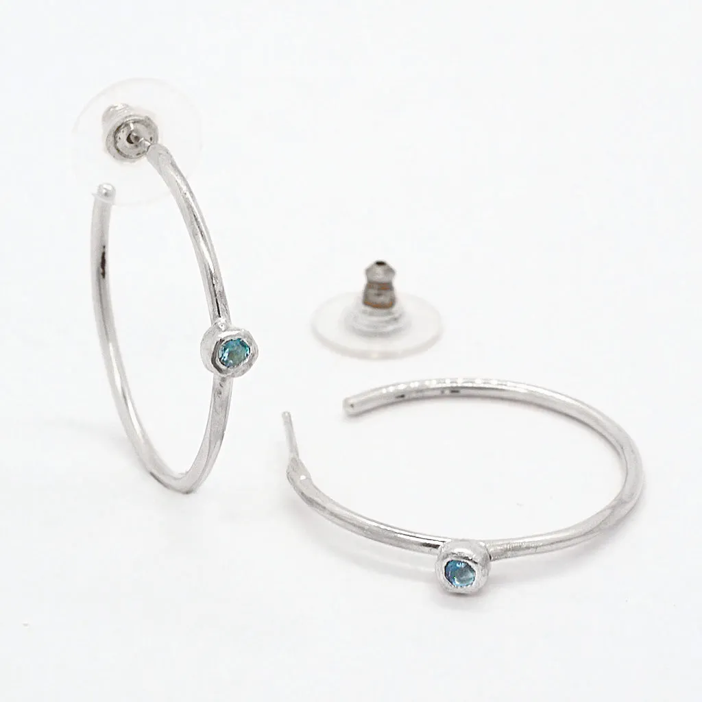 Open Hoops Swiss Topaz