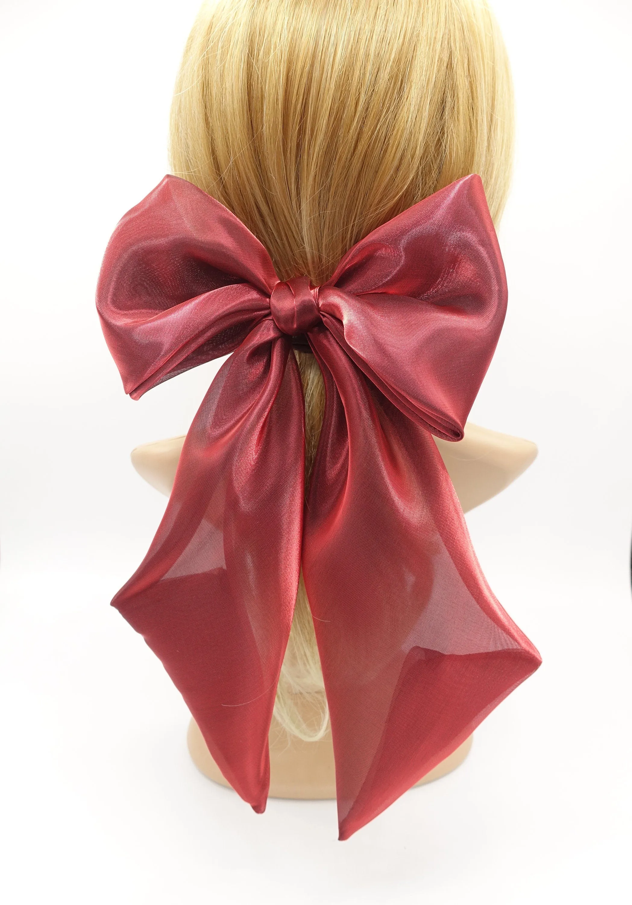 organza giant hair bow wide tail oversized hair accessory for women