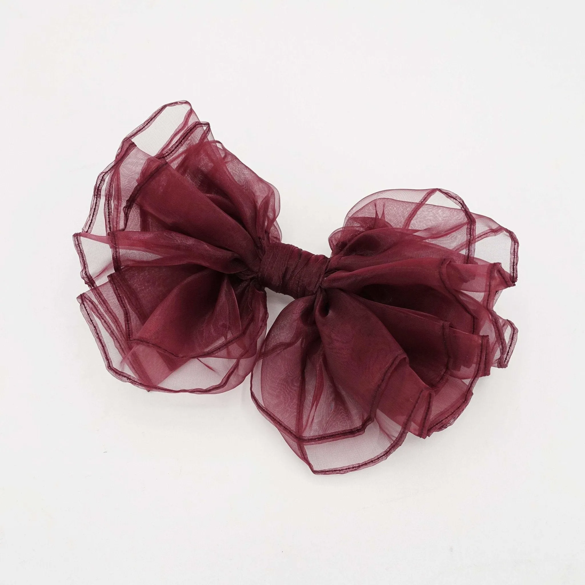 organza layered hair bow sheer fabric voluminous hair accessory for women