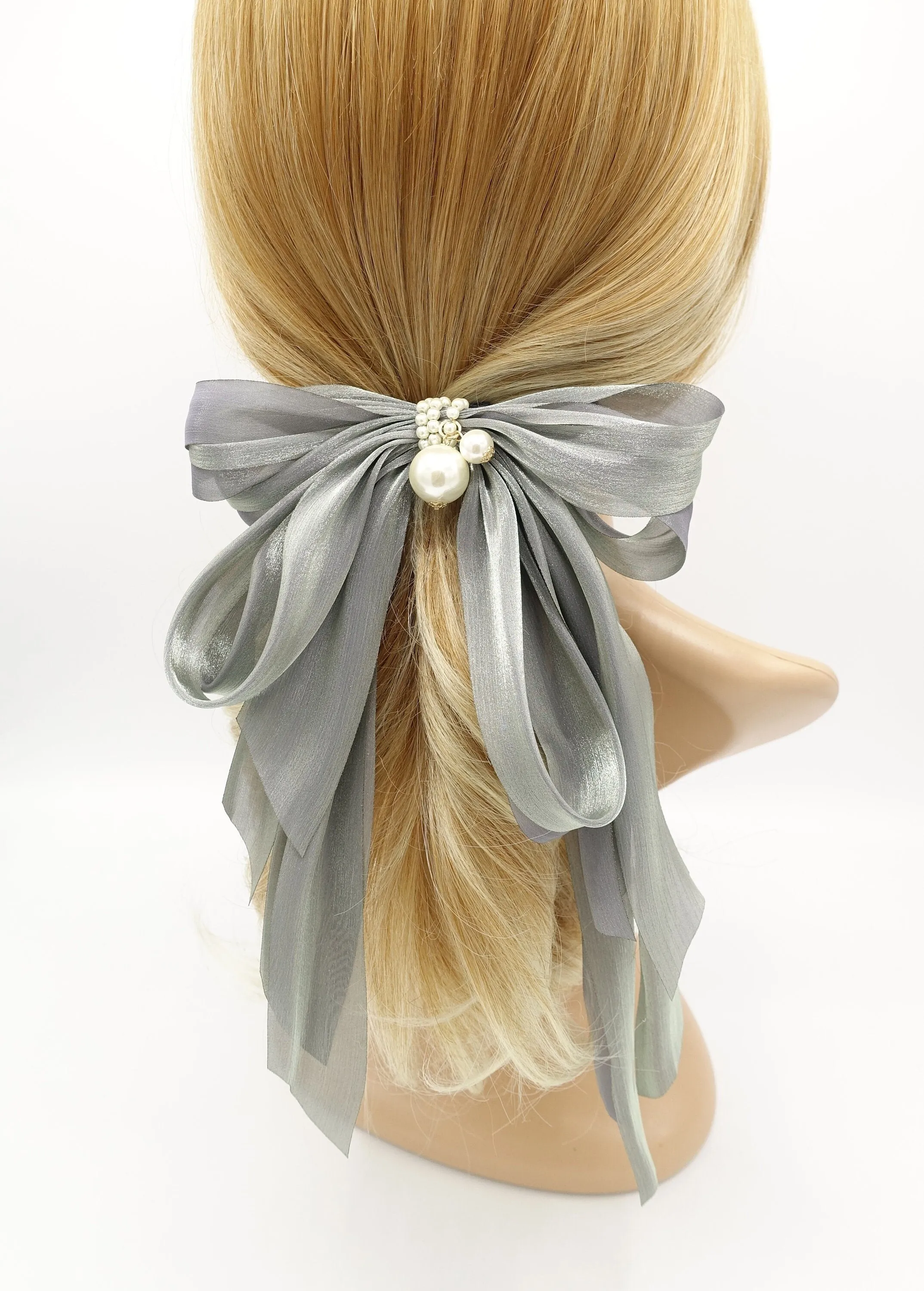 organza multi layered hair bow feminine style hair accessory