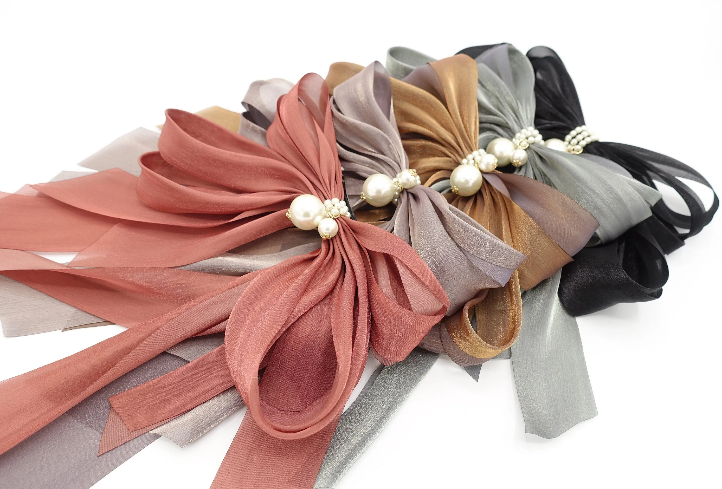 organza multi layered hair bow feminine style hair accessory