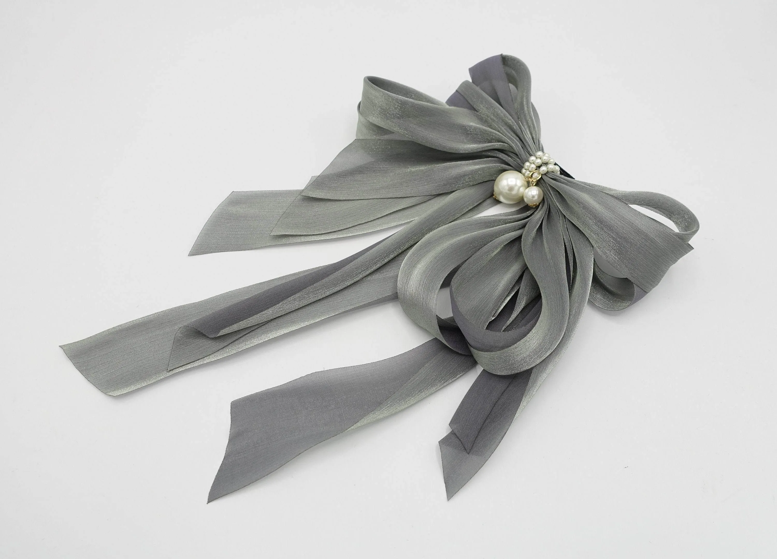 organza multi layered hair bow feminine style hair accessory