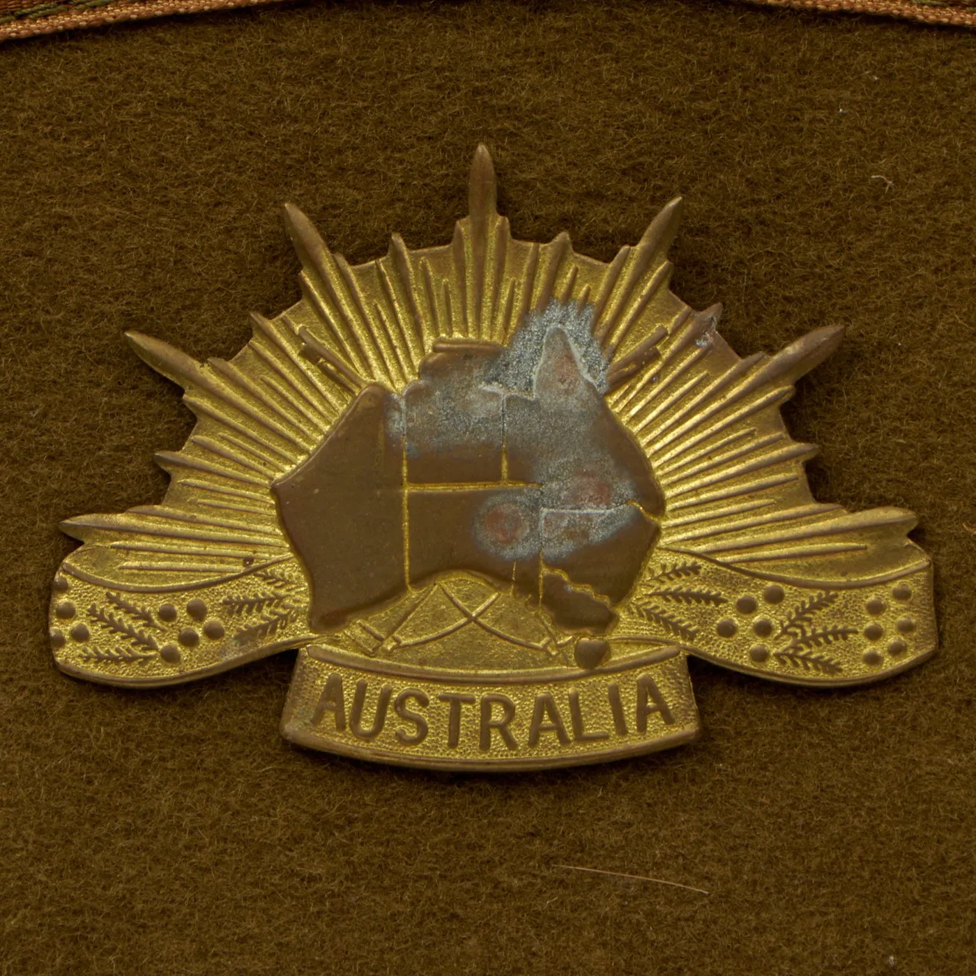 Original WWII Australian Slouch Hat with Post WWII Badge