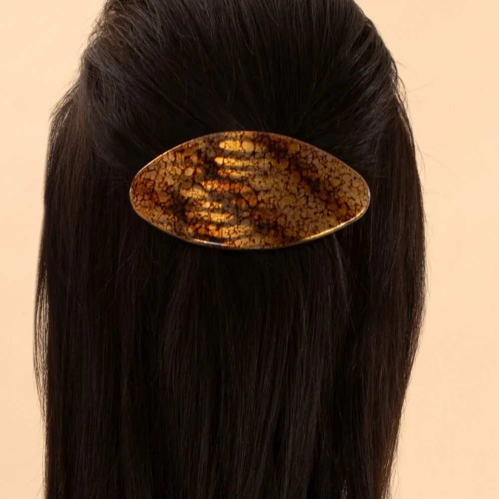 Oval Barrette with Rubber Grip