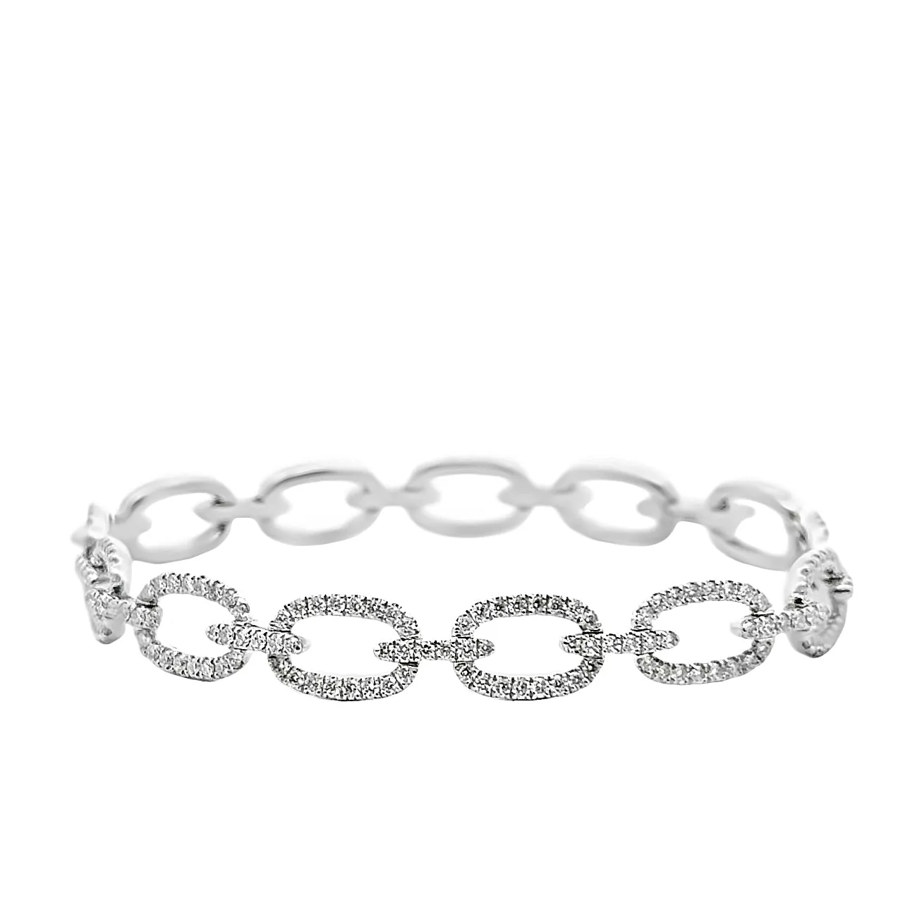 Oval Fancy Diamond Link Bracelet