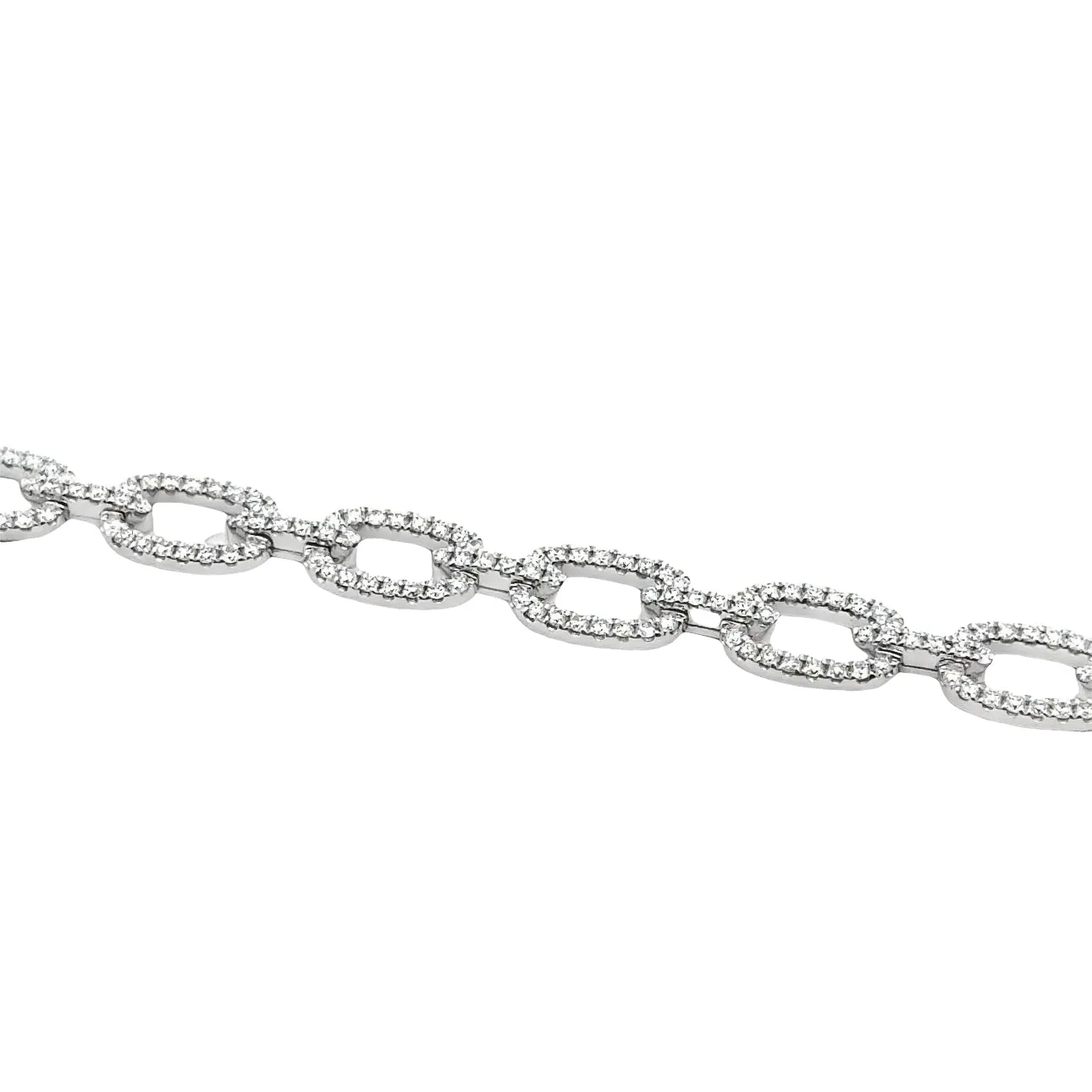 Oval Fancy Diamond Link Bracelet