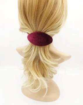 oval velvet french barrette Fall Winter women hair accessory