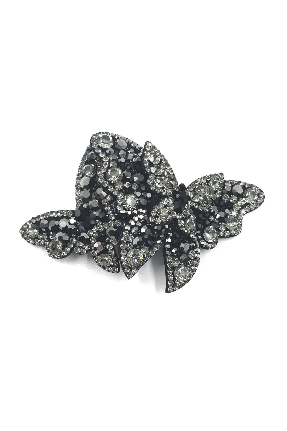 Overlap Butterfly Crystal Barrette