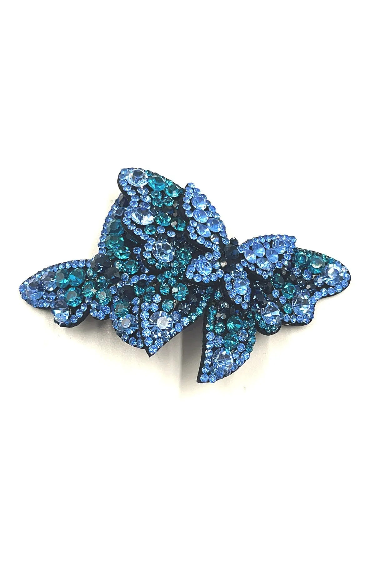 Overlap Butterfly Crystal Barrette