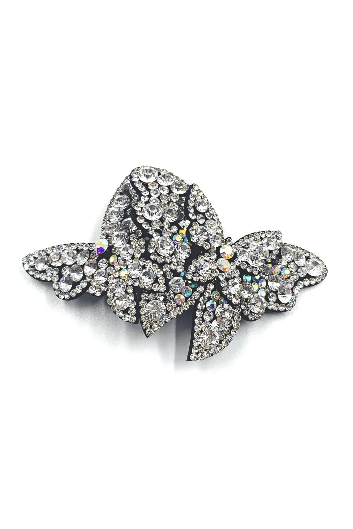 Overlap Butterfly Crystal Barrette