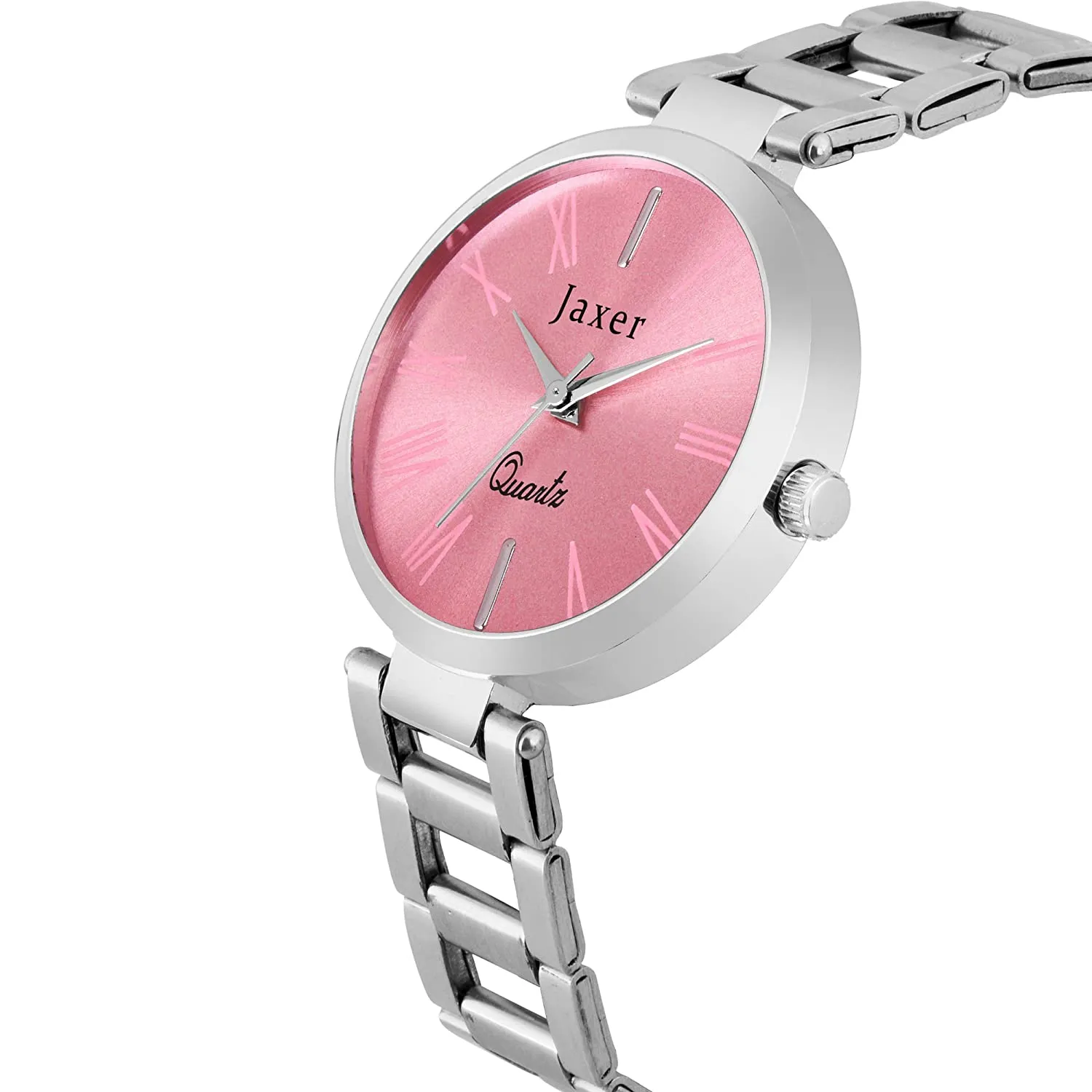 Party Pink Dial Steel Chain Analog Watch - For Women JXRW2514