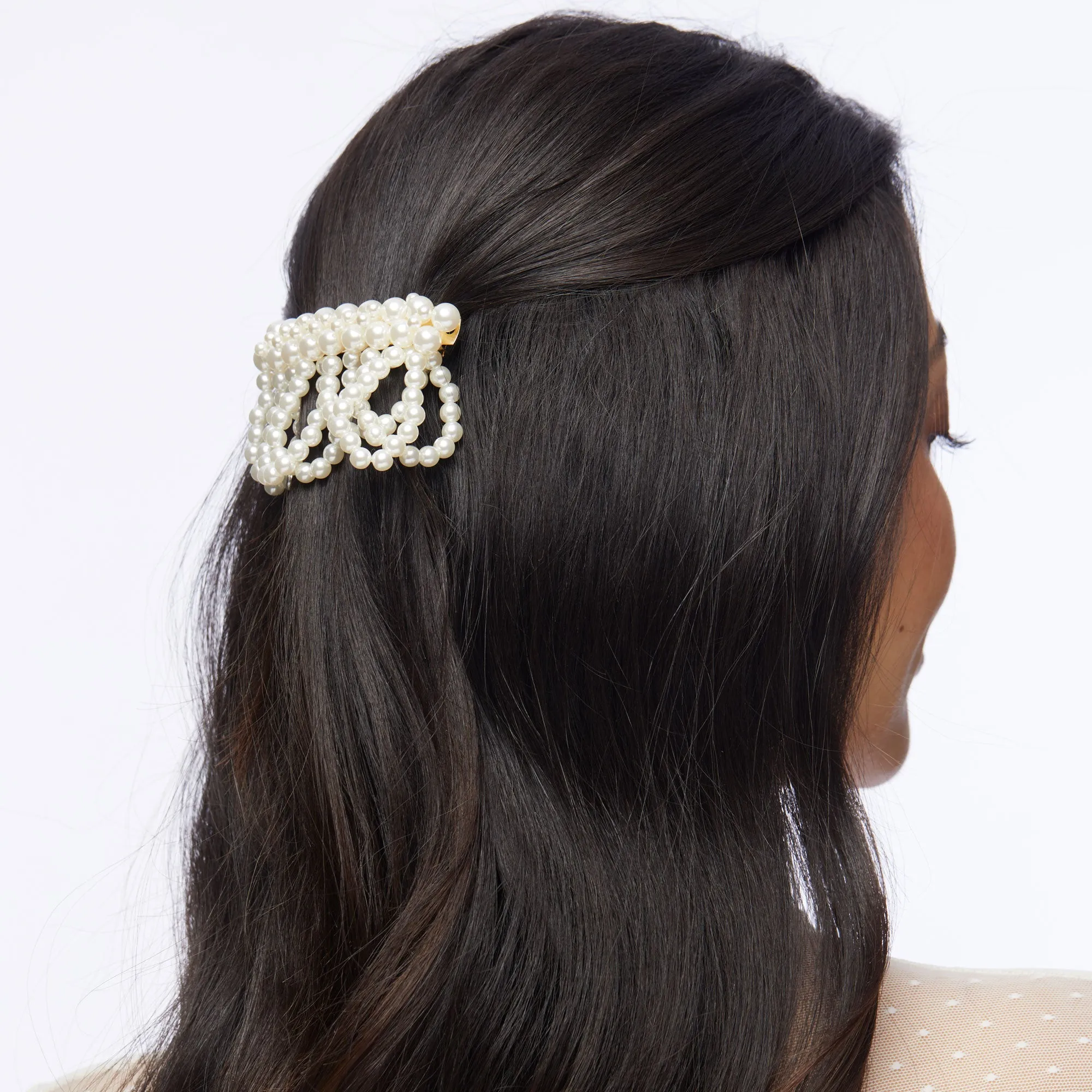 PEARL FRINGE BARRETTE