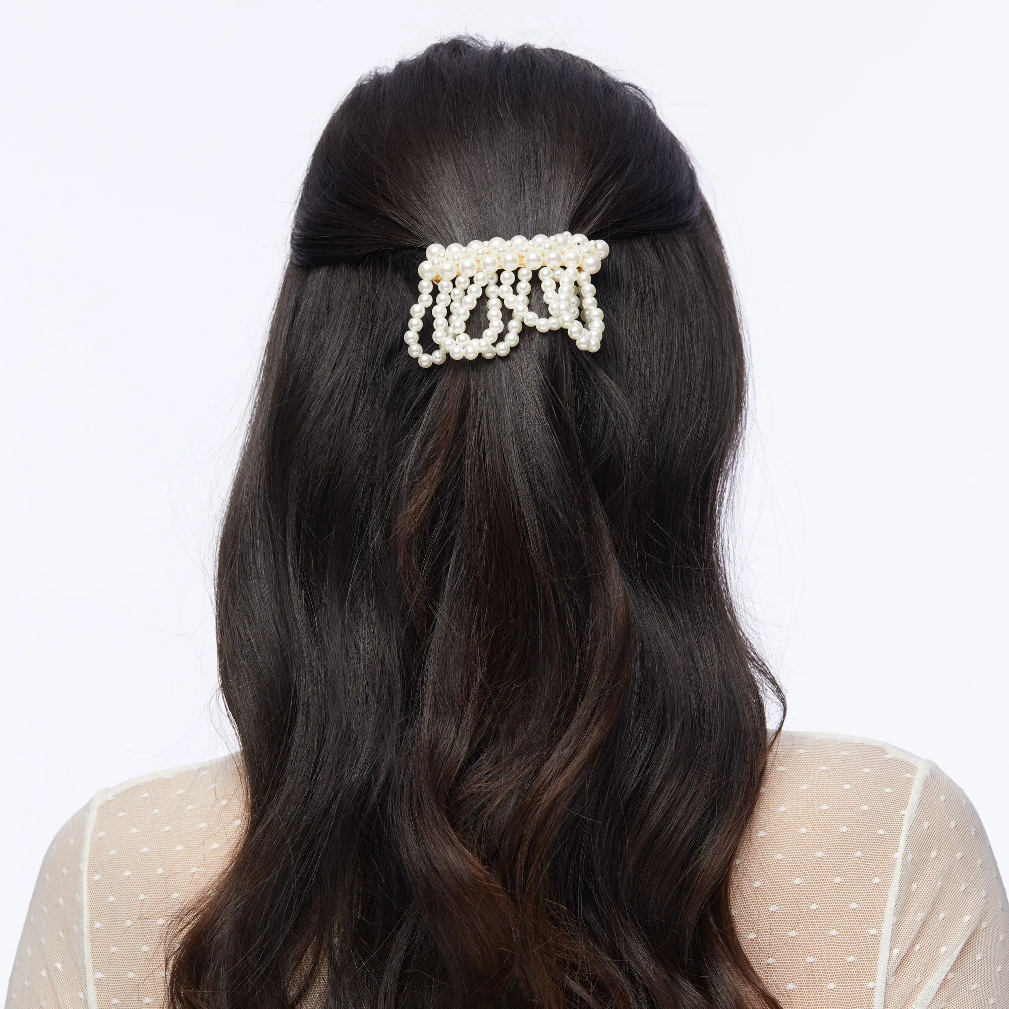 PEARL FRINGE BARRETTE