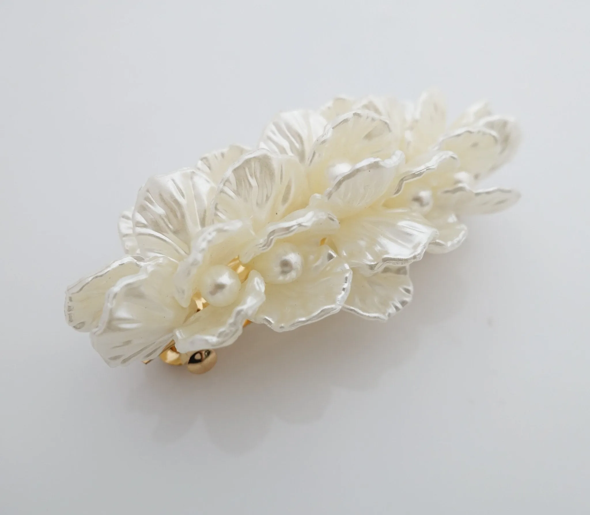 Pearl in the shell decorated french hair barrette women hair accessories