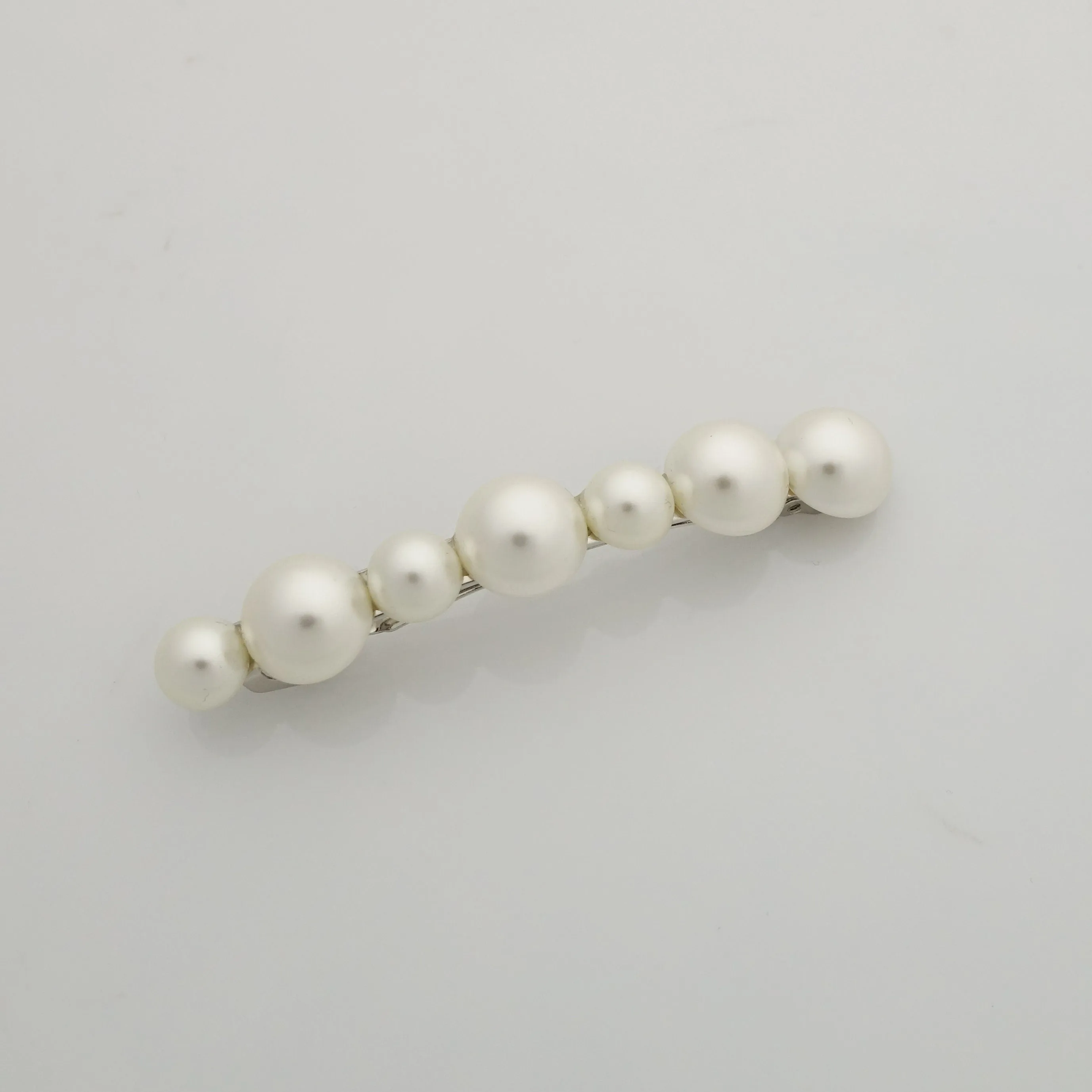 pearl rhinestone decorated french barrette elegant side hair clip women accessory