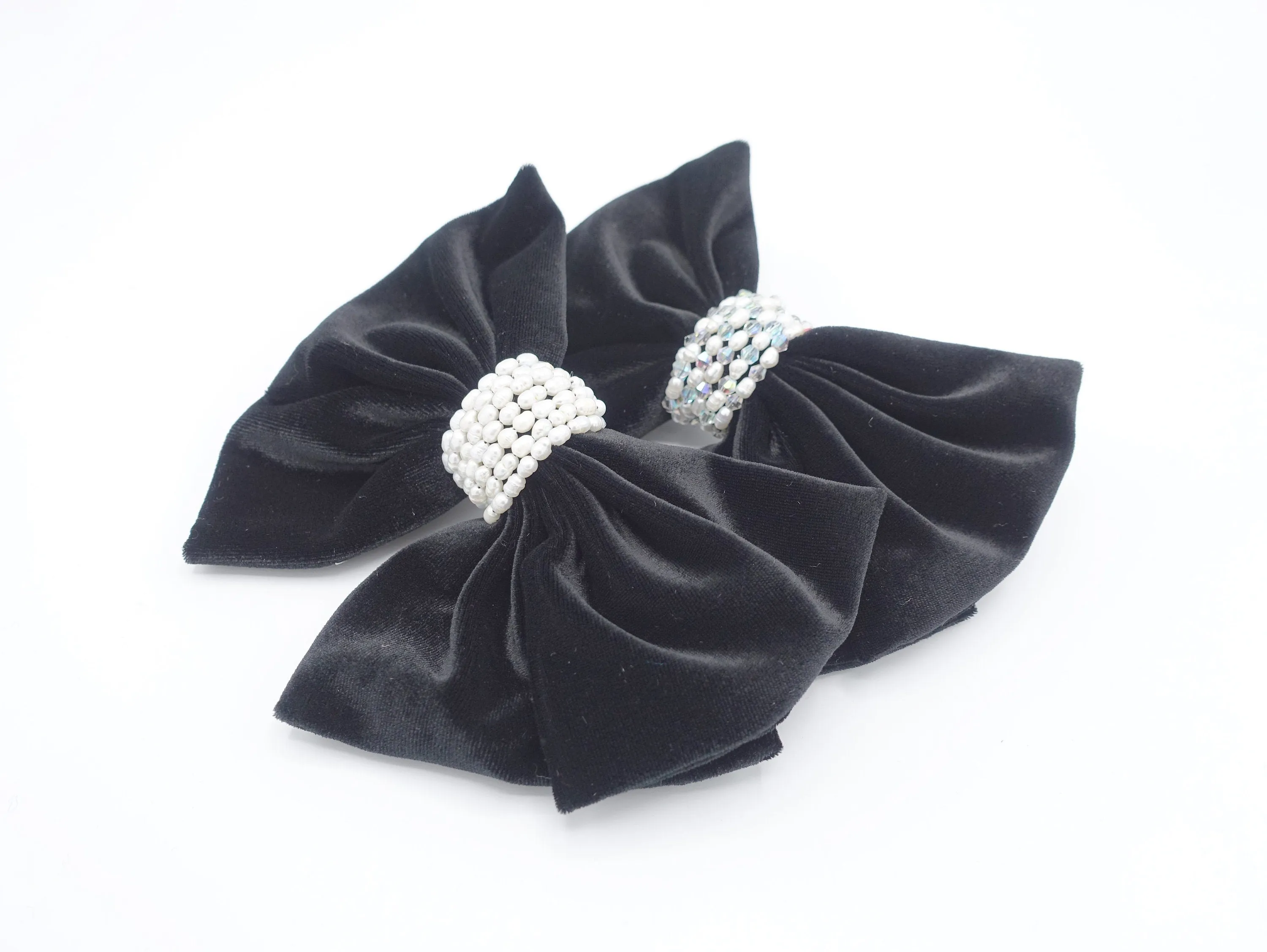 pearl wrap velvet hair bow for women luxury style hair accessory for women