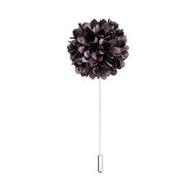 Pink Black Floral Lapel Pin