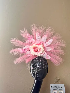 Pink feather hat princess style