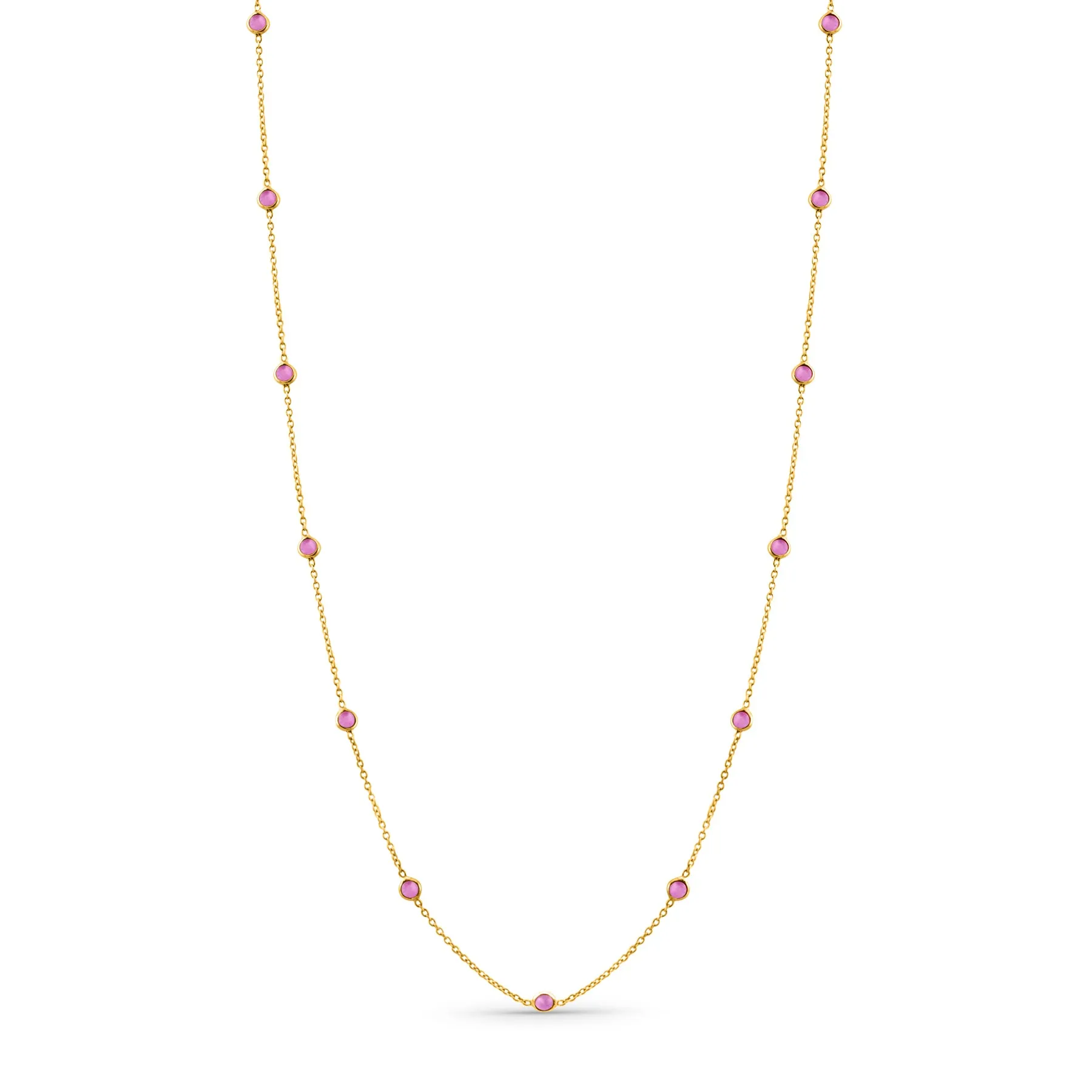 Pink Sapphire by the Yard Necklace 1.79 cts