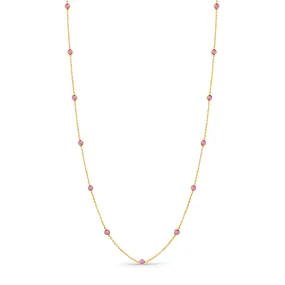 Pink Sapphire by the Yard Necklace 1.79 cts