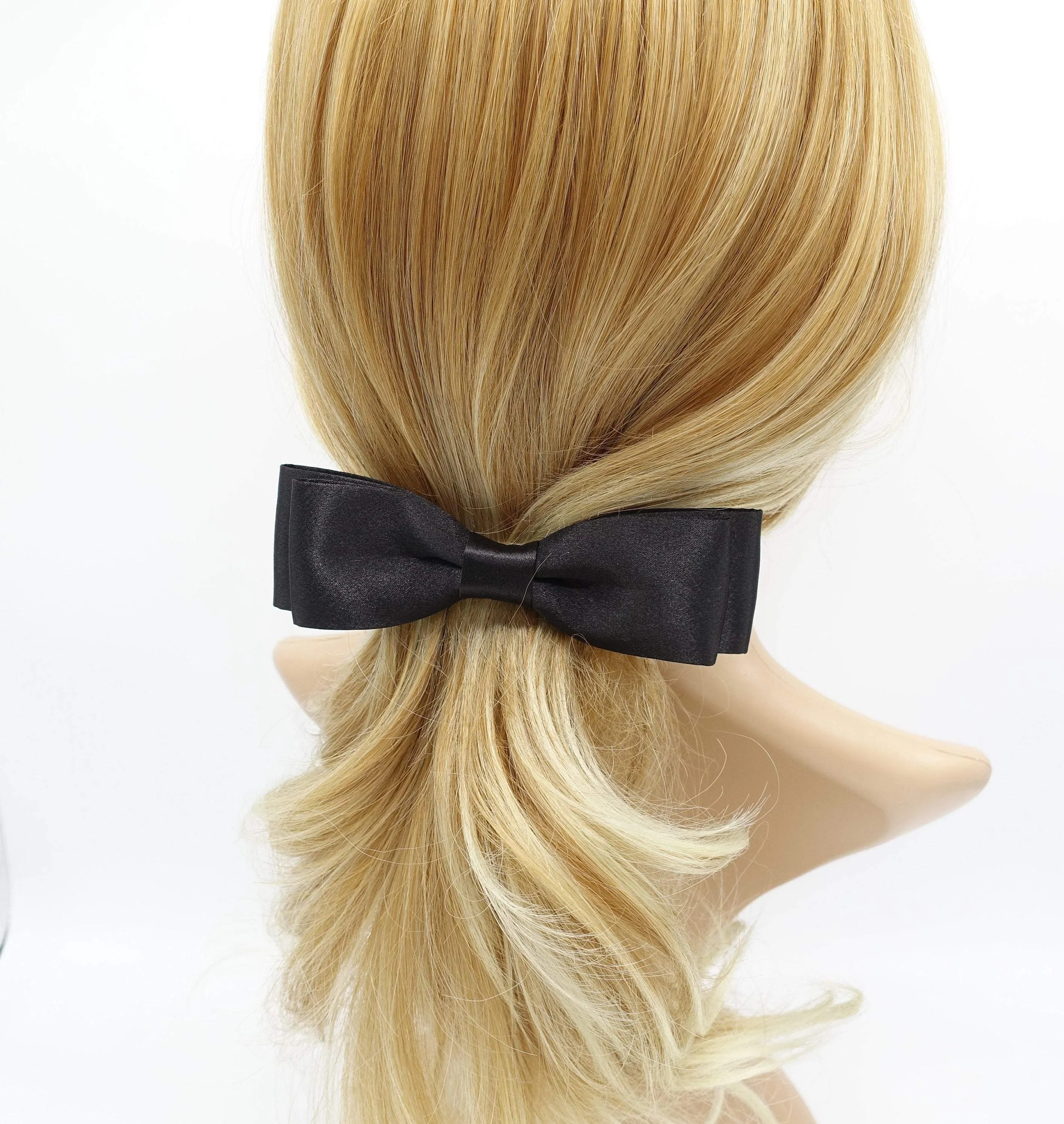 pleated fabric hair bow twisted edge fabric trim hair bow women hair accessory