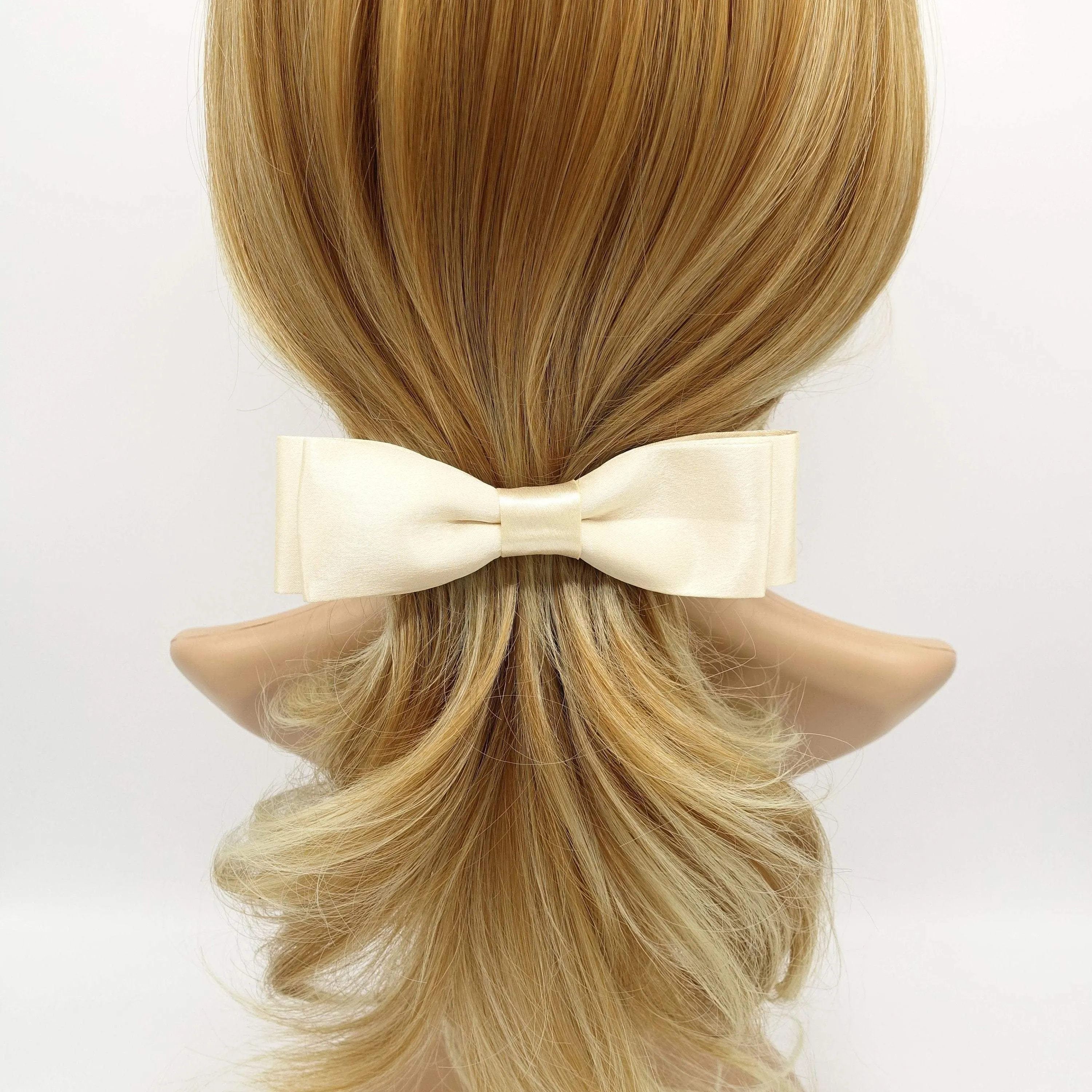 pleated fabric hair bow twisted edge fabric trim hair bow women hair accessory