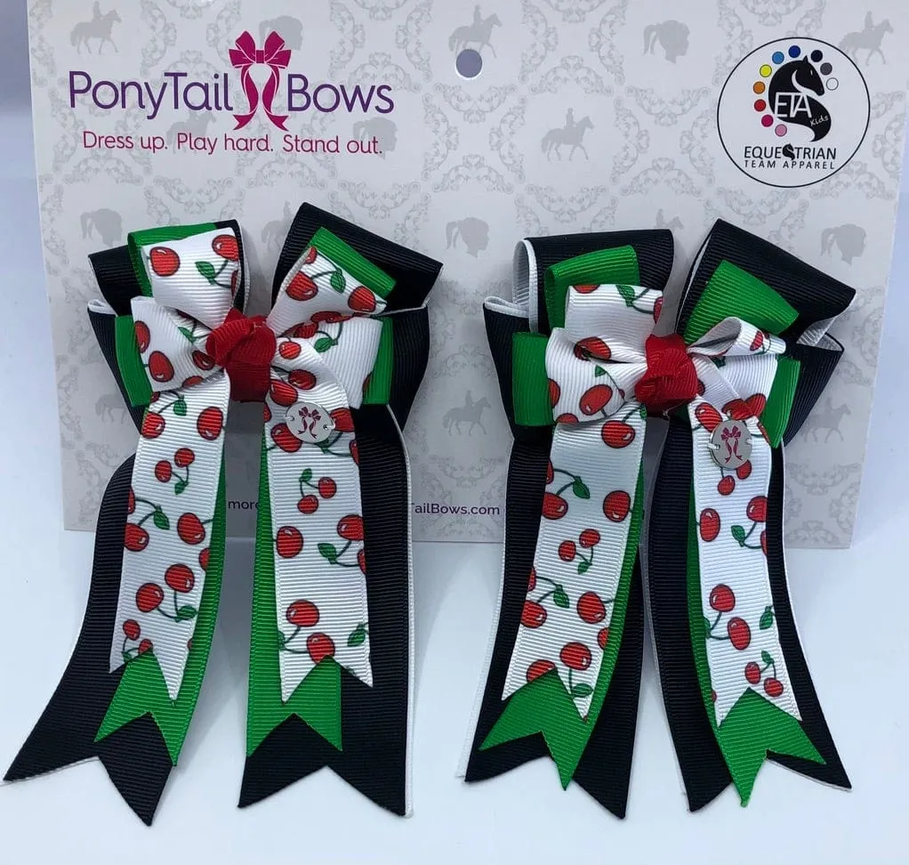 PonyTail Bows- Berry Cherry