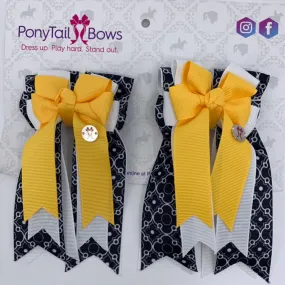 PonyTail Bows- Dazzle Yellow