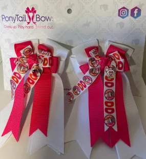 PonyTail Bows- Dunkin Pink