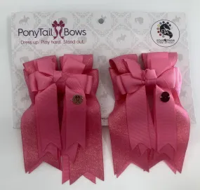 PonyTail Bows- Hot Pink Solid