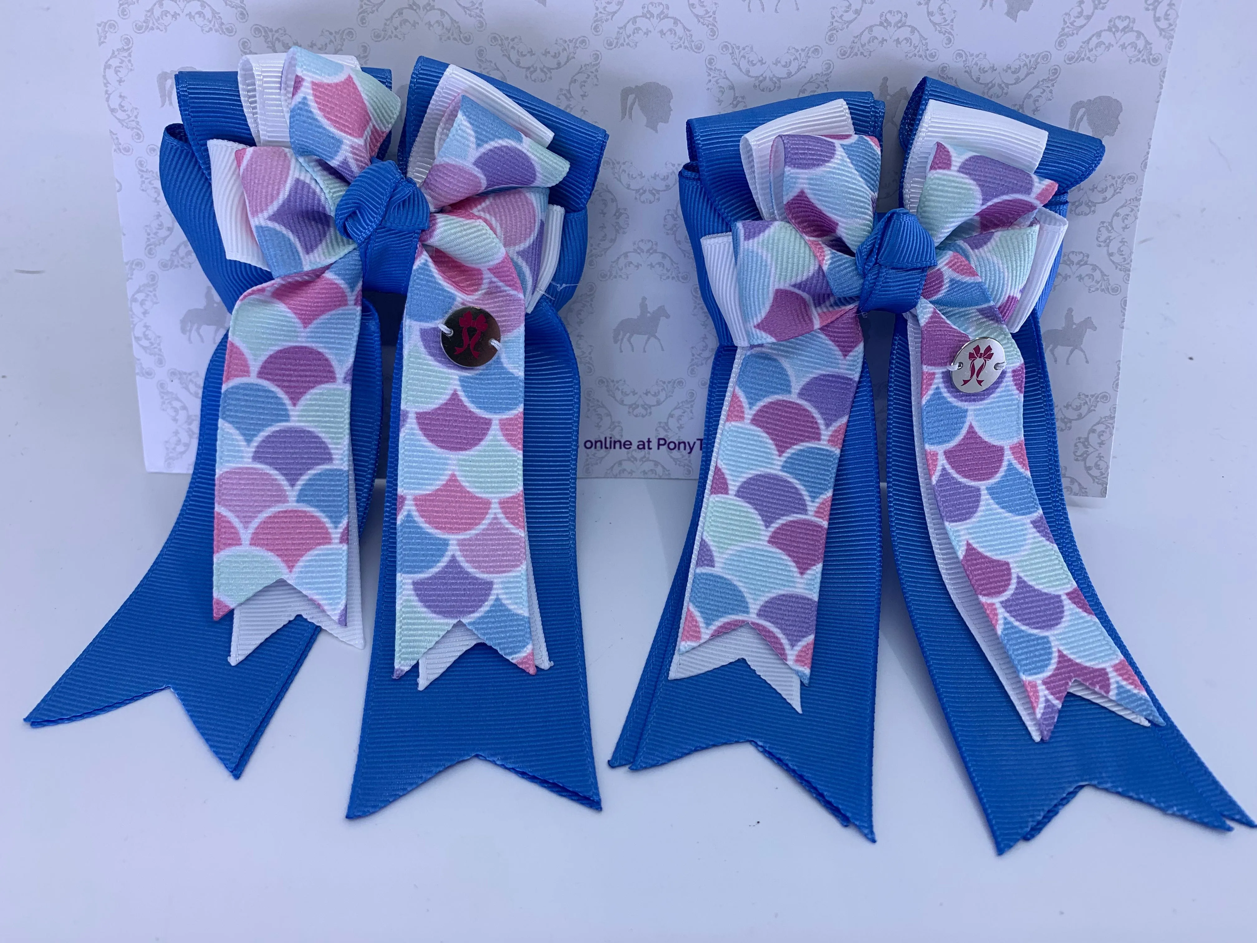 PonyTail Bows- Mermaid Ocean