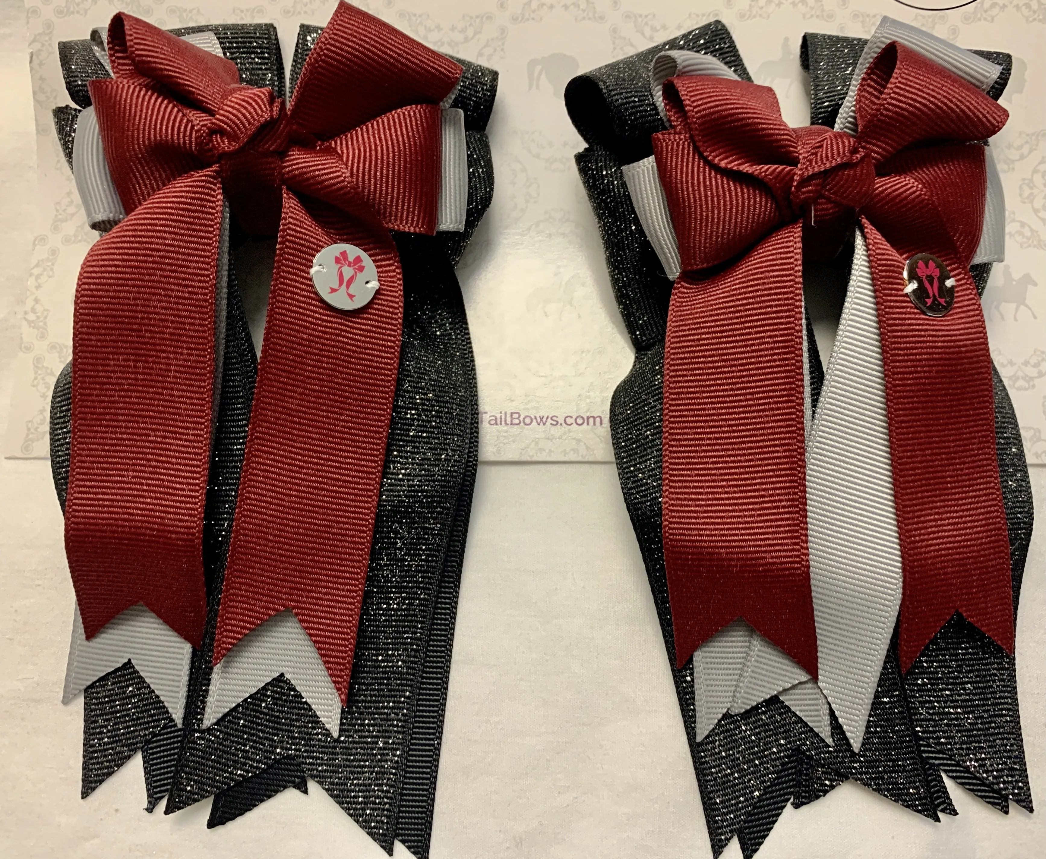 PonyTail Bows- Midnight Burgundy