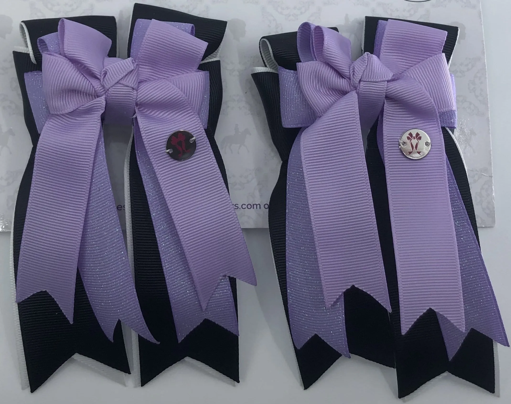 PonyTail Bows- Purple Black